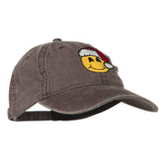 Smile Face Santa Embroidered Washed Cap