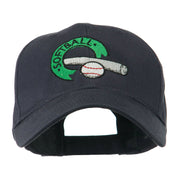 Softball with Bat and Baseball Embroidered Cap