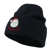 Santa's Face with Ho Ho Ho Embroidered Beanie