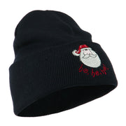 Santa's Face with Ho Ho Ho Embroidered Beanie