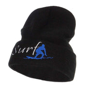 Surf Embroidered Long Beanie