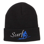 Surf Embroidered Long Beanie