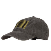 Subdued American Flag Embroidered Washed Buckle Cap