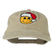 Smile Face Santa Embroidered Washed Cap