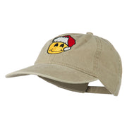 Smile Face Santa Embroidered Washed Cap