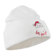 Santa's Face with Ho Ho Ho Embroidered Beanie