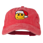 Smile Face Santa Embroidered Washed Cap