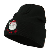 Santa's Face with Ho Ho Ho Embroidered Beanie