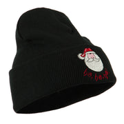 Santa's Face with Ho Ho Ho Embroidered Beanie