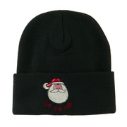 Santa's Face with Ho Ho Ho Embroidered Beanie