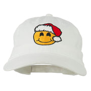 Smile Face Santa Embroidered Washed Cap