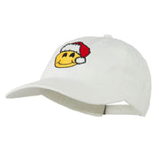 Smile Face Santa Embroidered Washed Cap