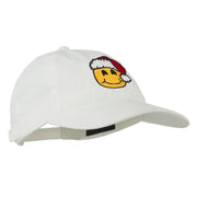 Smile Face Santa Embroidered Washed Cap