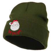 Santa's Face with Ho Ho Ho Embroidered Beanie