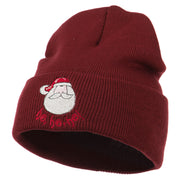 Santa's Face with Ho Ho Ho Embroidered Beanie