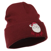 Santa's Face with Ho Ho Ho Embroidered Beanie