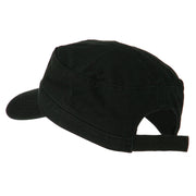 Garment Washed Adjustable Army Cap