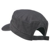 Garment Washed Adjustable Army Cap