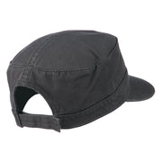 Garment Washed Adjustable Army Cap