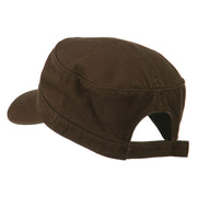 Garment Washed Adjustable Army Cap