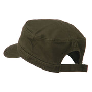 Garment Washed Adjustable Army Cap