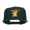 Stag Emblem Embroidered Snapback Cap