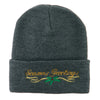 Seasons Greetings with Mistletoe Embroidered Long Beanie