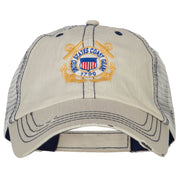 US Coast Guard Anchors Logo Embroidered Low Profile Cotton Mesh Cap