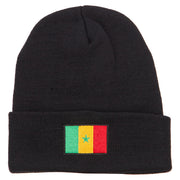 Senegal Flag Embroidered Long Beanie