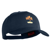Maple Bonsai Embroidered Solid Cotton Twill 5 Panel Prostyle Snap Cap - Navy OSFM