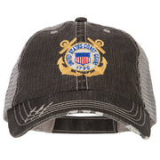 US Coast Guard Anchors Logo Embroidered Low Profile Cotton Mesh Cap