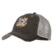 US Coast Guard Anchors Logo Embroidered Low Profile Cotton Mesh Cap