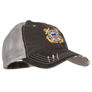 US Coast Guard Anchors Logo Embroidered Low Profile Cotton Mesh Cap