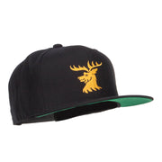 Stag Emblem Embroidered Snapback Cap