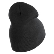 US Submarine Sign Embroidered Heavyweight Classic Knit Short Beanie - Dk-Grey OSFM