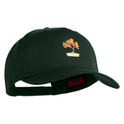 Maple Bonsai Embroidered Solid Cotton Twill 5 Panel Prostyle Snap Cap - Dark-Green OSFM