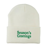 Season's Greetings Embroidered Long Beanie