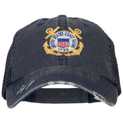 US Coast Guard Anchors Logo Embroidered Low Profile Cotton Mesh Cap