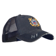 US Coast Guard Anchors Logo Embroidered Low Profile Cotton Mesh Cap