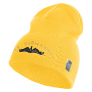 US Submarine Sign Embroidered Heavyweight Classic Knit Short Beanie - Gold OSFM