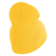 US Submarine Sign Embroidered Heavyweight Classic Knit Short Beanie - Gold OSFM