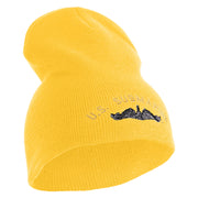 US Submarine Sign Embroidered Heavyweight Classic Knit Short Beanie - Gold OSFM