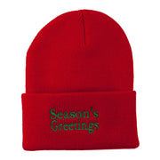 Season's Greetings Embroidered Long Beanie