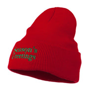 Season's Greetings Embroidered Long Beanie