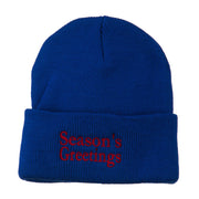 Season's Greetings Embroidered Long Beanie