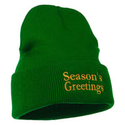 Season's Greetings Embroidered Long Beanie