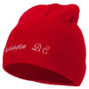 Washington D.C. Letter Design Embroidered 8 Inch Knitted Short Beanie