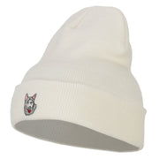 Siberian Husky Embroidered Long Beanie