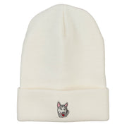 Siberian Husky Embroidered Long Beanie