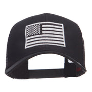 Silver American Flag Embroidered Mesh Cap